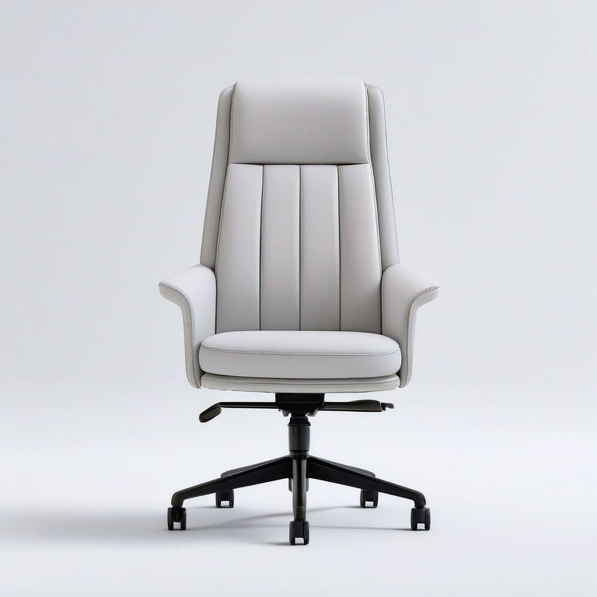 Biały fotel obrotowy z wysokim oparciem PU 66 x 68 x 116–126 cm